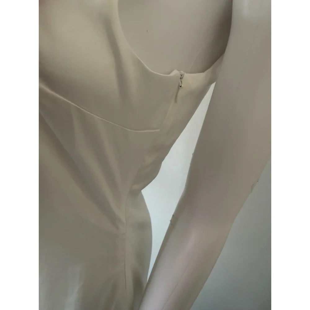 Commense White Maxi Dress Sheer Panel Sleeveless Party Cocktail Dress‎ size S